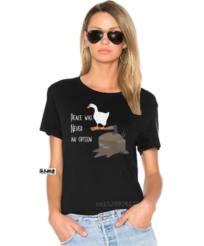 Goose T-Shirt De Pace Nu A Fost Niciodată O Opțiune Tricou Casual Imprimat Tricou Bumbac Scurt-Maneca Tricou Amuzant