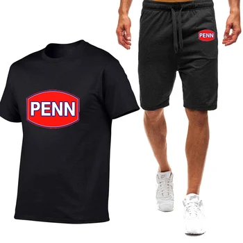 Penn Rolă de Pescuit 2023 Vara Noi Bărbați de Vânzare Fierbinte Nouă Culoare cu mânecă Scurtă Set tricou Simplu Casual, Trendy Mișcare Costum petrecere a timpului Liber
