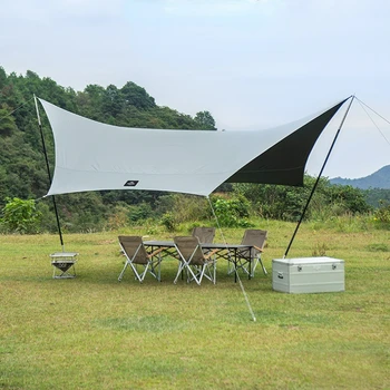 Naturehike în aer liber Camping Hexagonale de Vinil Baldachin de protecție Solară și de Protecție UV Tent Echipament de Camping Bandă Neagră Cort Baldachin