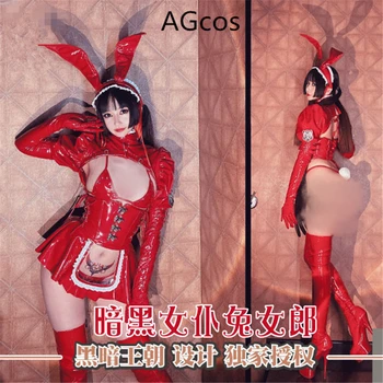 AGCOS Întuneric Menajera Fata Bunny Roșu Versiune Cosplay Costum de Femeie Sexy Lingeries Bikini Costume