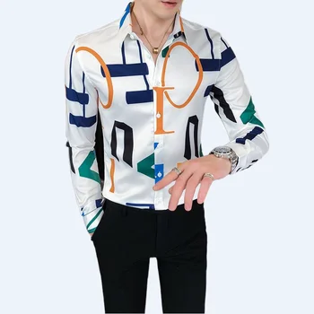 Barbati camasa Maneca Lunga de Primăvară și de Toamnă de Moda coreeană Frumos Cămăși și bluze de Moda Casual pentru Bărbați Îmbrăcăminte de Sus