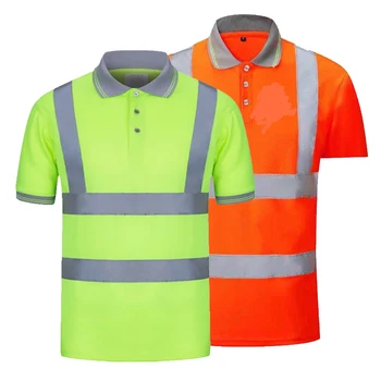 Hi Vis Maneca Scurta Tricou de Siguranță Tricou Reflectorizant Polo Tricouri Munca Tricouri Pentru Bărbați și Femei de Constructii