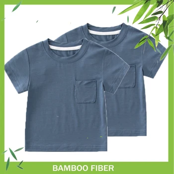 97% Organic, Fibre de Bambus Unisex-copil Copil 2-pack Solid Short Sleeve T-shirt Gât Rotund Jersey Ultra-moale Băieți Bază de Stratificare