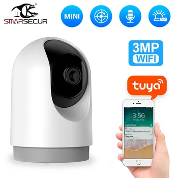 SMARSECUR Camera de 3MP Tuya Smart Home WiFi de Interior Wireless de Supraveghere Audio Cam CCTV Urmărire Automată de Securitate Baby Monitor