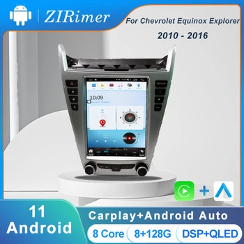 ZIRimer Android Pentru Chevrolet Equinox Explorer 2010-2016 Radio Auto Stereo Tesla Ecran Multimedia Player Auto Carplay 8G+4G 128G