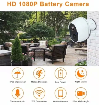 2MP 1080P Tuya APP Cablu-Gratuit de Detectare a Mișcării Interfon Camera IP Scăzut Comsunption Baterie de Acasă de Securitate CCTV Monitor