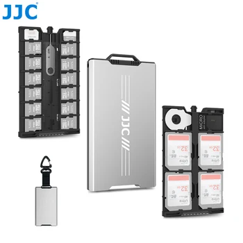 JJC Pop-up Profesional, de Design Anti-Șoc Suport de Stocare Card de Memorie Caz pentru 4 carduri SD si 12 carduri Micro SD&2 Nano SIM/ NM carduri