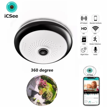 2MP MINI 360 Grade Camera WIFI Smart Home 1080P ICsee APP Două Moduri Audio 2MP de Interior fără Fir de Securitate aparat de Fotografiat Viziune de Noapte
