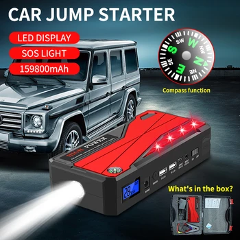 159800mAh Jump Starter Auto Portabil Putere Banca Rapel Auto Incarcator 12V Dispozitiv de Pornire pe Benzina Masina Diesel de Urgență Booster