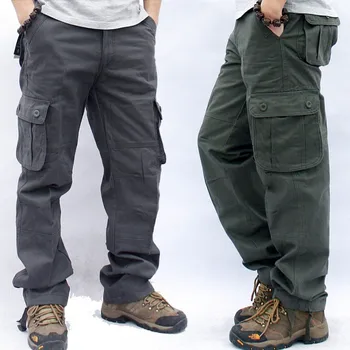2023 Primăvară pentru Bărbați Pantaloni Cargo cu Fermoar Zbura Militar de Lucru Salopeta Casual din Bumbac Largi, Pantaloni Lungi Pantaloni Marime Mare M-5XL