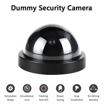 Virtual Camera de Supraveghere de uz Casnic din Plastic Smart Interior Exterior CCTV Dome Fals Centura Intermitent LED Roșu