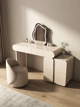 Crema stil masa de toaleta, modern și simplu, cabinet de stocare, integrat dormitor matrimonial masă de machiaj, retractabil masă de machiaj