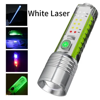 Mini Lanterna LED-uri Lumina de Lucru Multi-funcție Breloc Lanterna Portabil Magnetic USB Reîncărcabilă Lanterna Laser Alb-negru