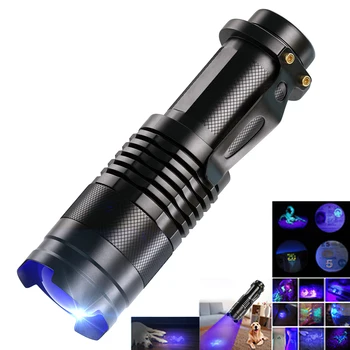 ZK30 UV Lanterna LED Mini Lanterna LED-uri 395nm blacklight lungime de Undă de Lumină Violet Zoomable de Companie Urină Scorpion Feminin Detector