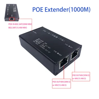 Gigabit, 2 Porturi POE Extender, IEEE 802.3 af/at PoE+ Standard, 10/100/1000Mbps, POE Repetor 100 de metri(328 ft), Extender