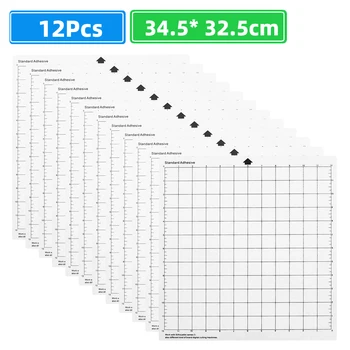 12Pcs Înlocuire Tăiere Mat Transparent PP Material Adeziv Mat cu Măsurarea 12 Inch pentru Silhouette Cameo Plotter Masina