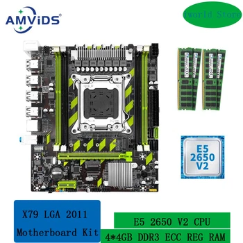 X79 LGA 2011 XEON Kit Placa de baza cu procesor Intel E5 2650 V2 CPU și 4*4GB DDR3 RECC Memorie Combo Set M. 2 NVME