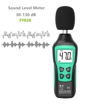 Digital Sound Level Meter dB Decibel Metru de Zgomot Volumul Audio Analyzer Tester FY826 Audio Instrument de Măsurare Tester 30dB-130dB