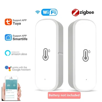 Tuya ZigBee/wifi Inteligent de Temperatură Și Senzor de Umiditate Alimentat de la Baterie ZigBee Smart Home Munca de Securitate Cu Alexa de Start Google