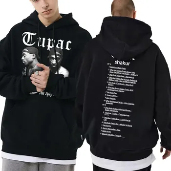 Rapper-ul Tupac 2pac Grafic Print Hoodie Hip Hop Om de Epocă Harajuku Tricou Bărbați Supradimensionate Hanorace de sex Masculin Moda Streetwear