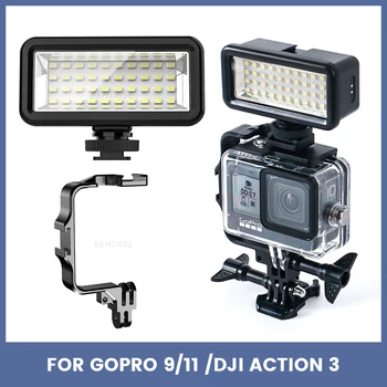 Impermeabil Shell Pentru Gopro Hero 11 10 9 Led-uri de Scufundări Umple de Lumină Lampă Suport sac de Depozitare Kit Accesoriu Camera Actiune