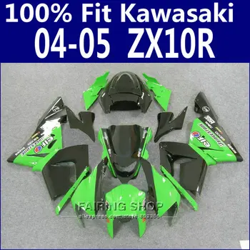 100%se potrivesc Carenajele Pentru Kawasaki Ninja Zx10r zx-10r 2004 2005 04 05 Verde pictat Carenaj kit personalizat Gratuit x11