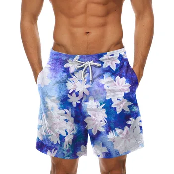 Moda pentru bărbați Imprimate Legat Hawaiian Beach Fit Sport Casual, pantaloni Scurți, Pantaloni Barbati pantaloni Scurți de Înot pantaloni Scurți Bărbați шорты мужские