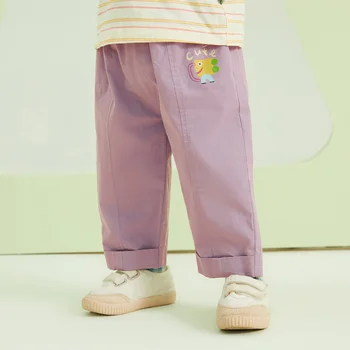 Jules Boxerul Pantaloni Pentru Copii 2023 Primăvară Nouă Băieți Fete Drăguț Desen Animat De Imprimare Pantaloni 100% Bumbac Bej Violet Liber Casual Îmbrăcăminte Pentru Copii