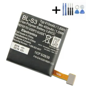 1x 100% 410mAh de Înlocuire a Bateriei Pentru LG G Watch R W110, W150 Urbane Ceas BL-S3 Telefon Inteligent Baterii + Instrumente de Reparare kit