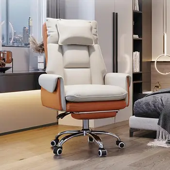 Canapea confortabilă scaun de birou, scaune de joc de calculator, scaun de piele executiv scaun spatar cu suport pentru picioare rabatabile scaun rotativ