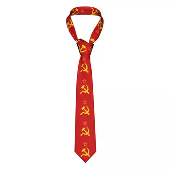 URSS Secera Și Ciocanul CCCP rusă Steagul Sovietic Cravate de Mătase 8 cm Lățime Gât Cravate pentru Barbati Costume Accesorii Cravata de Birou