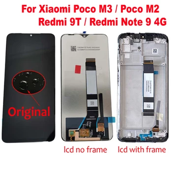 Original Nou Sticlă Senzor Pentru Xiaomi Poco M3 M2 LCD Ecran Display Panou Tactil Digitizer + Cadru Pentru Redmi Nota 9 4G / 9T J19S