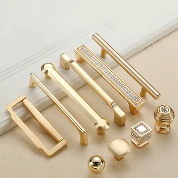 Perla de Aur Butoane de Cabinet Aliaj de Zinc Ușa de la Bucătărie se Ocupă de Sertar Dulap Trage Ușa Cabinetului Mânere pentru Mobilier Hardware