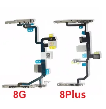 10BUC Pentru iPhone 8G 8 Plus 8+ 8P Putere Pe Off Comutator Volum Cablu Flex Cu Suport Metalic de Asamblare