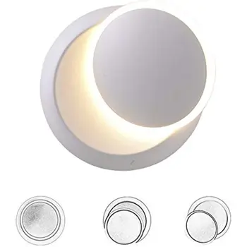 LED-uri moderne Creative Lumini de Perete De 360 de Grade de Rotație Reglabil Dedside Lumina Alb Negru Altar Rotund Lampă de Perete