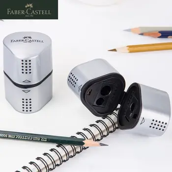 Faber-Castell Grip Trio Ascuțitoare, 3-în-1 Artist Ascuțitoare, Manuale Portabile Ascutitoare pentru Creion Colorat