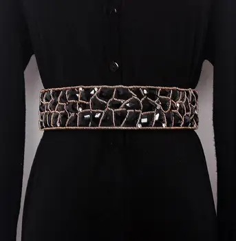 Femei de moda pistei diamante cu margele elastica Cummerbunds Rochie de sex feminin Corsete Centura Centuri de decor centura lata R1654