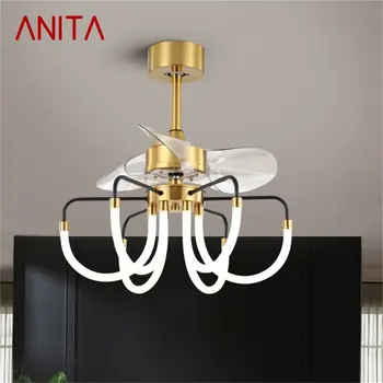 ANITA Postmodern Ventilator de Tavan cu Lumini de Control de la Distanță de Iluminat cu LED pentru Casa Sufragerie Dormitor