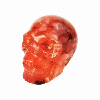 1KG Personaliza Foc Roșu de Cuarț Hematoid Cranii Piatra Semi-Pretioasa Cristal Meșteșug Pentru Halloween Meditație Acasă Decor de Birou Cadou