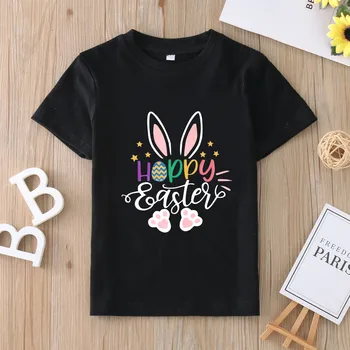 Paște fericit pentru Copii T-Shirt Bunny Ou de Imprimare Băieți Fete de Paști Tinuta Haine Copii Tricou copil Copil Copil Tee Topuri Tricou
