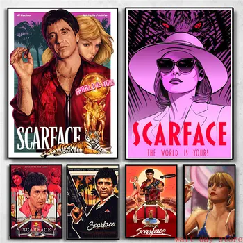 Scarface Tony Montana Lumea Este A Ta (1983) Movie Poster Imagine Trippy PSIHEDELICE Panza Pictura Decor Acasă Cuadros