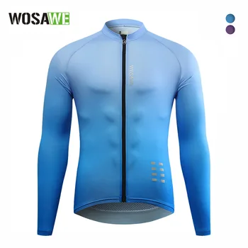 WOSAWE Bărbați Ciclism Tricouri Maneca Lunga T-shirt Sport în aer liber, Călărie Funcționare Imbracaminte Respirabil iute Uscat Reflectorizante BT238