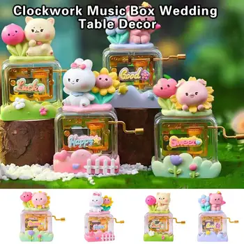 Culori vibrante Elegant Ceas Cutie muzicala Masă de Nuntă Decor Muzical Romantic Ceas de Jucărie cu Maner Baby shower Cadou