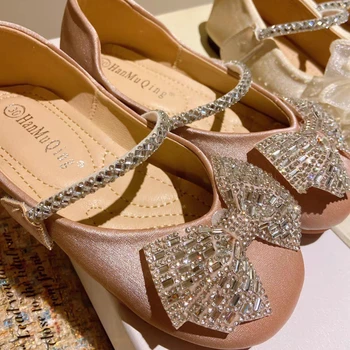Nouă Primăvară De Moda Rochie De Rowtie Printesa Pantofi Pentru Copii Pantofi Pentru Copii Balerini De Dans De Brand, Stras Fete Mary Jane Sclipici Talpă Moale