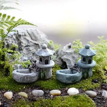 Bazin nou Turn de Gardul Casei Figurina Micro Peisaj Home Decor de Basm în Miniatură Grădină Ornament Accesoriu Decor Modern DIY