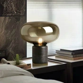 Post-Modern, Simplu Marmură Lampă De Masă Ciuperci Nordic Designer Lampa De Pe Noptiera Dormitor, Camera De Zi Creative Studiu Mică Lampă De Masă