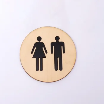 5 mm Rotund Ușă de Toaletă Semn Bărbați Femei Lemn Baie WC Acril 3d Negru Aur Argint Suprafață Oglindă de Perete Autocolant Decor Acasă Favoare