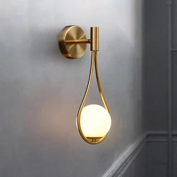Postmodern de Aur de Lux Lampa de Perete Camera de zi Dormitor Noptieră Culoar de Fundal de Perete Personalitate Creatoare Simplu Nordic Lumină LED-uri