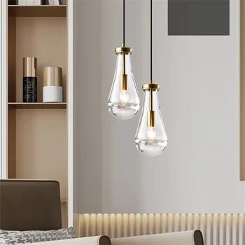 TEMAR Moderne de Cristal Agățat Pandantiv Lumina LED Alamă Creative pur și Simplu Nordic Candelabru Lampă Pentru Casa Sufragerie Dormitor