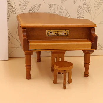 Miniatura Grand Piano Model Mini Instrument Muzical 1/12 Păpuși Accesorii 1/6 figurina Decor Cadou